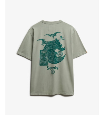 Superdry Tokyo Narrative Loose T-shirt grey greenish grey