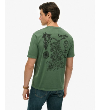 Superdry Camiseta Tokyo Narrative Loose verde