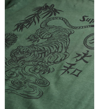 Superdry Camiseta Tokyo Narrative Loose verde