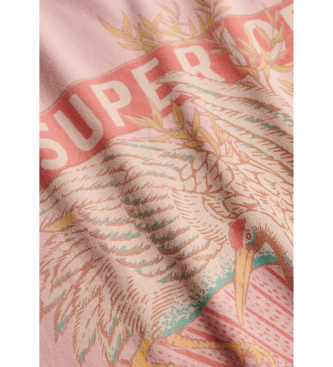 Superdry T-shirt Tokyo Relaxed cor-de-rosa