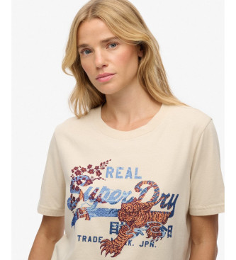 Superdry Tokyo Vintage beige T-shirt