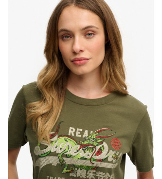 Superdry T-shirt Tokyo Vintage green