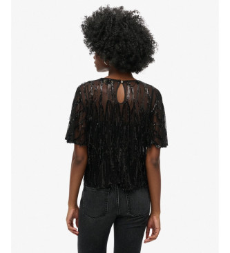 Superdry Transparent T-shirt with black sequins