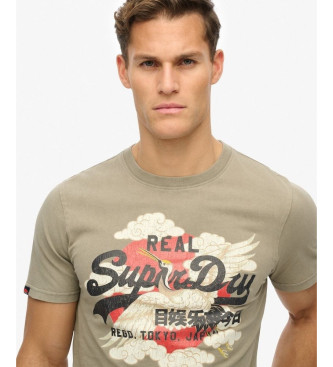 Superdry Koszulka VI Tokyo zielona