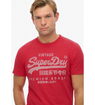 Superdry Klasična majica z logotipom Vintage rdeča