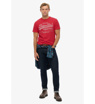 Superdry Klasična majica z logotipom Vintage rdeča
