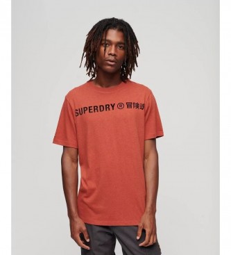Superdry T-shirt con logo arancione vintage