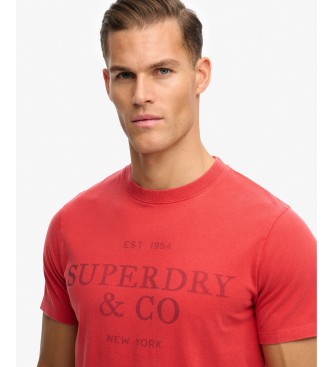 Superdry T-shirt 1954 Company, coupe ample, rouge