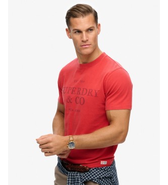 Superdry T-shirt 1954 Company, coupe ample, rouge