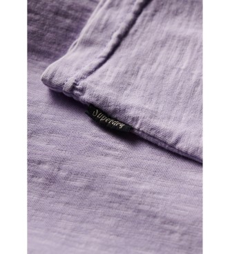 Superdry Cali lilac striped T-shirt with logo