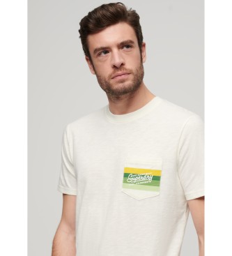 Superdry Stribet T-shirt med offwhite Cali-logo