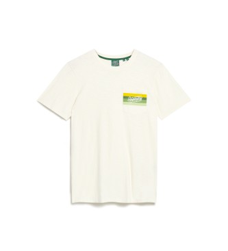 Superdry T-shirt s riscas com logtipo Cali em branco
