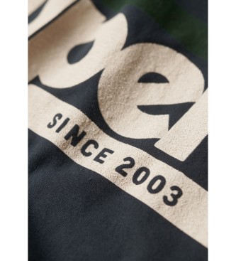 Superdry Stribet T-shirt med marineblt Terrain-logo