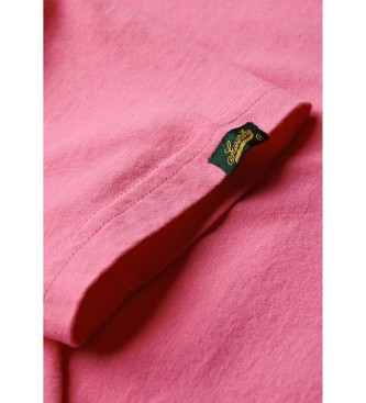 Superdry Camiseta ajustada afelpada Varsity rosa