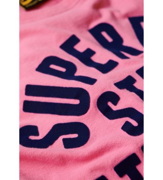 Superdry Varsity roze fleece t-shirt
