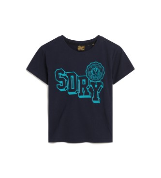 Superdry T-shirt ajust en polaire Varsity navy