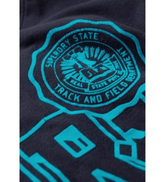 Superdry Varsity marine fleece getailleerd T-shirt