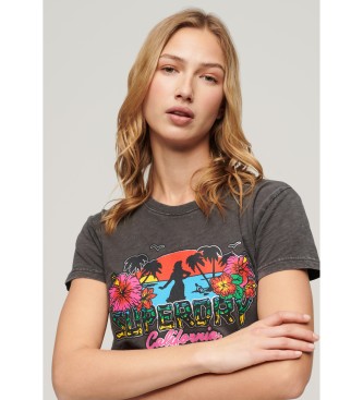 Superdry Cali Sticker T-shirt sort