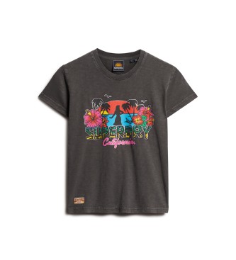 Superdry Cali Sticker T-shirt sort