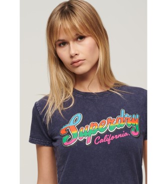 Superdry Cali Sticker navy ttsiddende T-shirt
