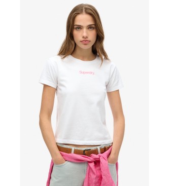 Superdry T-shirt aderente con logo Core City bianco