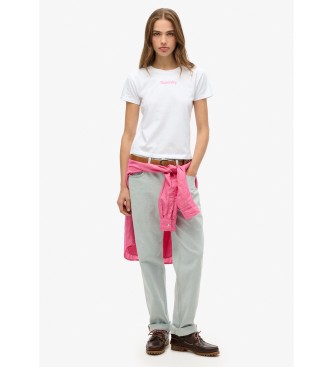 Superdry T-shirt aderente con logo Core City bianco