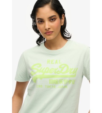 Superdry T-shirt fluorine mit blauem Vintage-Logo