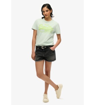 Superdry T-shirt fluorine mit blauem Vintage-Logo