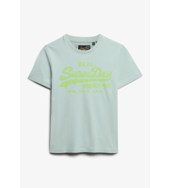 Superdry T-shirt fluorine mit blauem Vintage-Logo