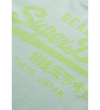 Superdry T-shirt fluorine mit blauem Vintage-Logo