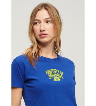 Superdry T-shirt blu slim fit Super Athletics