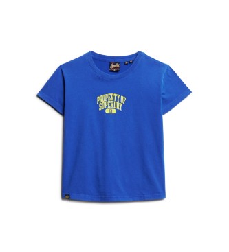 Superdry T-shirt blu slim fit Super Athletics