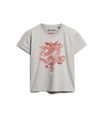Superdry Camiseta ajustada Komodo Dragon gris