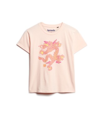 Superdry T-shirt Dragon de Komodo rose