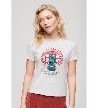Superdry Komodo Globetrotter grijs getailleerd T-shirt