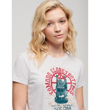 Superdry T-shirt ajust gris Komodo Globetrotter