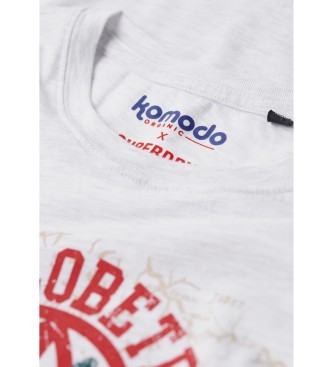 Superdry Komodo Globetrotter grau tailliertes T-shirt