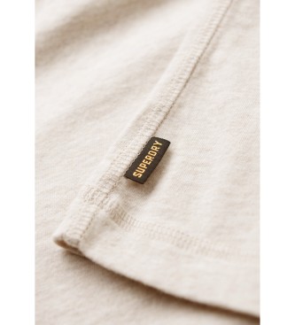 Superdry T-shirt con logo ricamato beige vintage