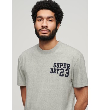Superdry T-shirt Athletic Superstate com logtipo bordado em cinzento