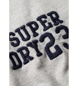 Superdry T-shirt Athletic Superstate com logtipo bordado em cinzento