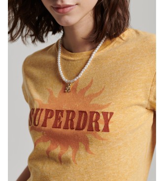Superdry T-shirt skinny vintage anni '70 gialla