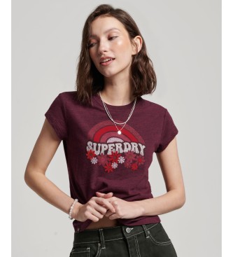 Superdry T-shirt 70 Vintage maroon