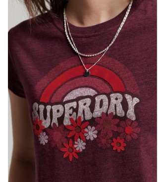 Superdry T-shirt 70 Vintage kastanjebruin