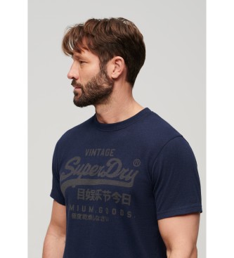Superdry T-shirt clássica Heritage azul-marinho