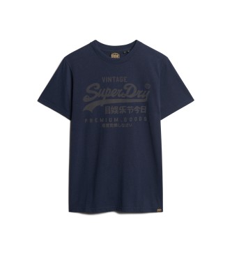 Superdry T-shirt clássica Heritage azul-marinho