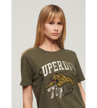 Superdry T-shirt clssica reformulada em verde