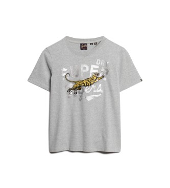 Superdry T-shirt classica rielaborata grigia
