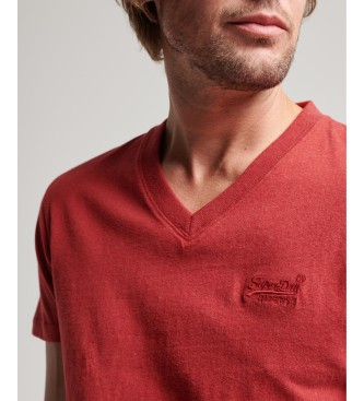 Superdry T-shirt met V-hals van biologisch katoen Essential rood