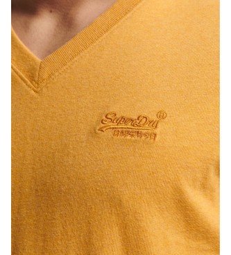 Superdry Majica z V-izrezom iz organskega bombaža Essential yellow