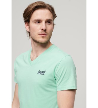 Superdry Organic cotton V-neck t-shirt Essential green